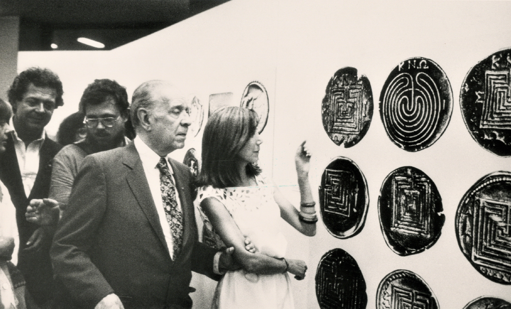 Borges, Kodama y Ricci en una exposiciÃ³n sobre laberintos, curada por Hermann Kern. MilÃ¡n, 1981.