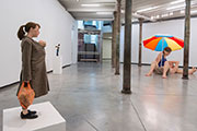 Sala 2. Woman with Shopping / Mujer con compras, 2013, Youth / Juventud , 2009 y Couple under an Umbrella / Pareja debajo de una sombrilla, 2013
